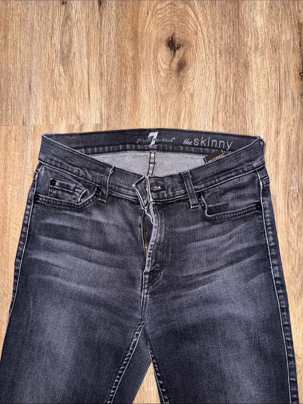 7 For All Mankind Skinny Jeans - Charcoal Wash